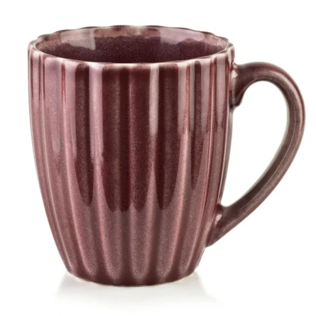 Kubek do kawy i herbaty porcelanowy bordowy elegancki 360ml