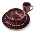 Kubek do kawy i herbaty porcelanowy bordowy elegancki 360ml 18212