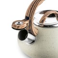 Czajnik na gaz indukcję nierdzewny z gwizdkiem kremowy 2L 18219