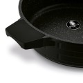 Patelnia garnek na indukcję gaz z pokrywką aluminiowa czarna 28cm 18271