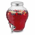 Słoik szklany z kranikiem do napojów truskawka 3,8L 18305