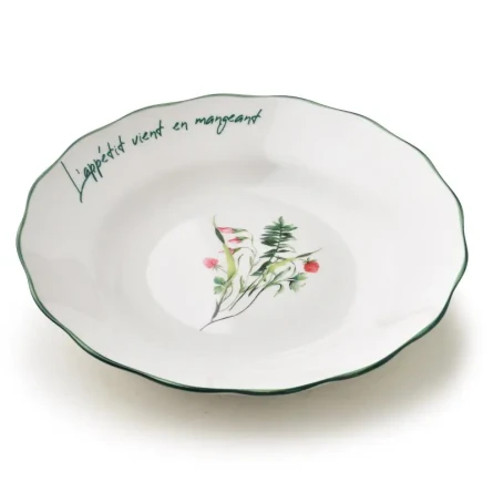 Talerz głęboki porcelanowy do zupy elegancki 22cm