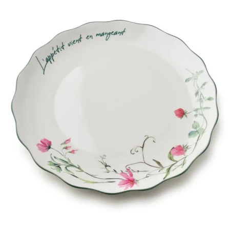 Talerz obiadowy porcelanowy elegancki kwiaty 27cm