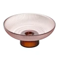 Patera dekoracyjna elegancka na nóżce różowa 17cm 18333