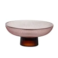 Patera dekoracyjna elegancka na nóżce różowa 17cm 18334