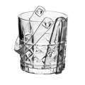 Pojemnik szklany na lód elegancki ze szczypcami 750ml 18348
