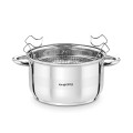 Garnek nierdzewny na indukcję gaz do frytek z sitkiem i pokrywką 4,7L 18361