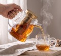 Zaparzacz dzbanek szklany do herbaty kawy elegancki złoty 1,3L 18399
