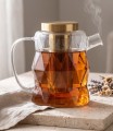 Zaparzacz dzbanek szklany do herbaty kawy elegancki złoty 1,3L 18400