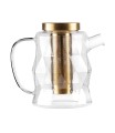 Zaparzacz dzbanek szklany do herbaty kawy elegancki złoty 1,3L 18403