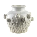 Wazon ceramiczny na kwiaty elegancki tulipany beżowy 23cm 18451
