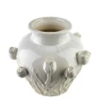 Wazon ceramiczny na kwiaty elegancki tulipany beżowy 23cm 18452