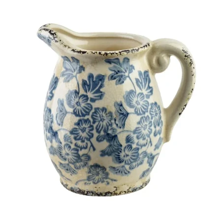 Wazon ceramiczny na kwiaty elegancki niebieski dzban 16cm