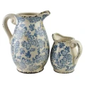 Wazon ceramiczny na kwiaty elegancki niebieski dzban 16cm 18460