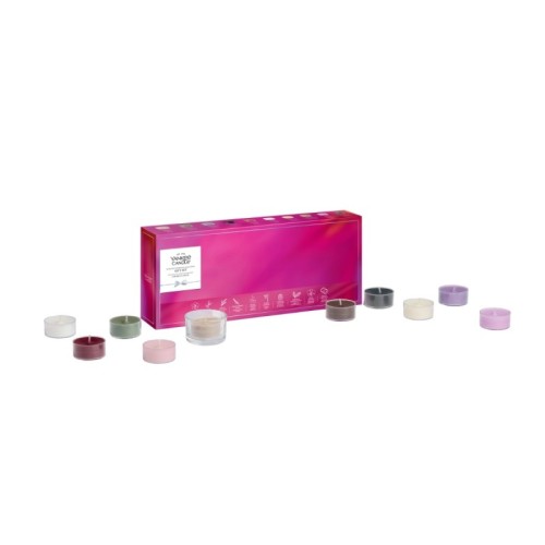 Zestaw Prezentowy elegancki 10 tealightów + świecznik Yankee Candle