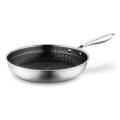 Patelnia na indukcję nierdzewna ze stali nierdzewnej srebrna 28cm 18502