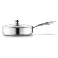 Patelnia na indukcję głęboka nierdzewna z pokrywką srebrna 28cm 18508