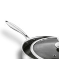 Patelnia na indukcję głęboka nierdzewna z pokrywką srebrna 28cm 18509