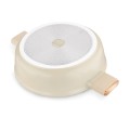 Patelnia głęboka na indukcję gaz krótkie uchwyty z pokrywką kremowa 28cm 18564