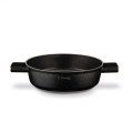 Patelnia głęboka na indukcję gaz krótkie uchwyty z pokrywką czarna 28cm 18567