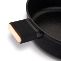 Patelnia głęboka na indukcję gaz krótkie uchwyty z pokrywką czarna 28cm 18569