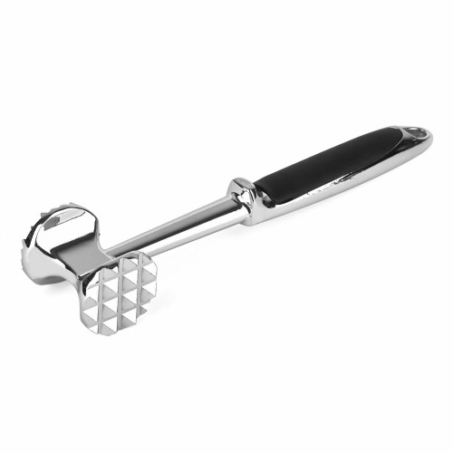 Tłuczek do mięsa dwustronny i poręczny srebrny 22cm