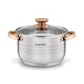 Zestaw garnków na indukcję gaz stalowe Rose Gold 12 elementów srebrne 18601