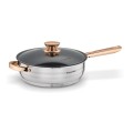 Zestaw garnków na indukcję gaz stalowe Rose Gold 12 elementów srebrne 18602