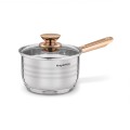 Zestaw garnków na indukcję gaz stalowe Rose Gold 12 elementów srebrne 18603