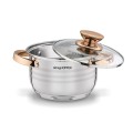 Zestaw garnków na indukcję gaz stalowe Rose Gold 12 elementów srebrne 18604