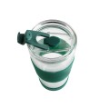 Kubek termiczny szklany ze słomką nowoczesny zielony 600ml 18631