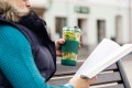 Kubek termiczny szklany ze słomką nowoczesny zielony 600ml 18637