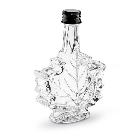 Szklana mała butelka z zakrętką liść klonu 50ml