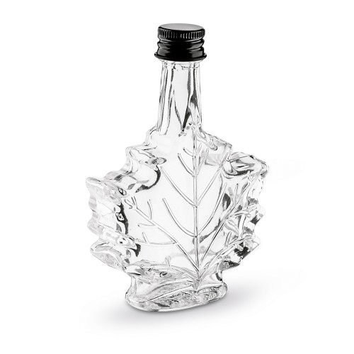 Szklana mała butelka z zakrętką liść klonu 50ml