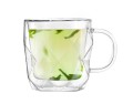 Komplet 2 filiżanek szklanych do kawy herbaty eleganckie 330ml 18752