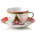 Filiżanka ze spodkiem porcelanowa świąteczna elegancka 200ml 18820
