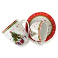 Filiżanka ze spodkiem porcelanowa świąteczna elegancka 200ml 18822