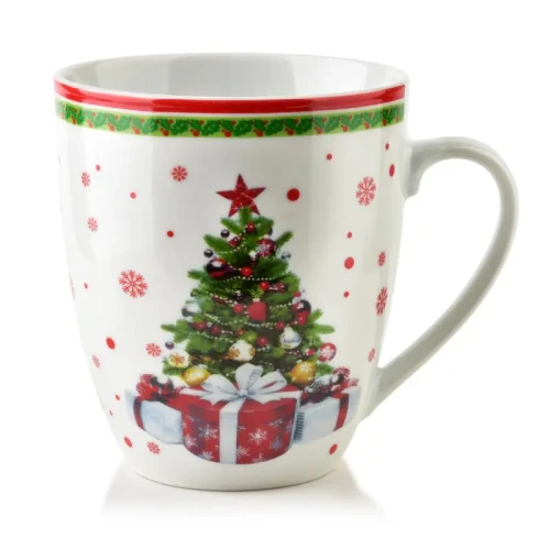 Kubek porcelanowy do kawy herbaty świąteczny elegancki 350ml