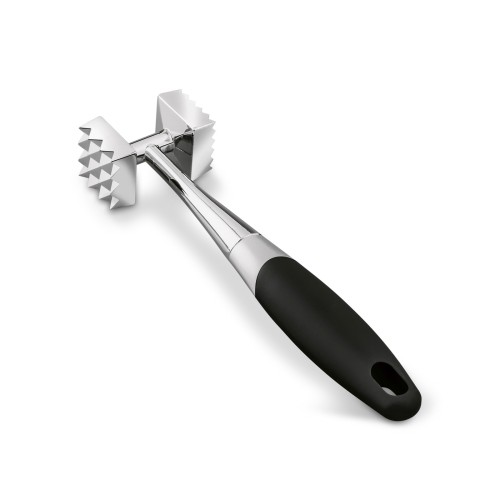 Tłuczek do mięsa dwustronny antypoślizgowa rączka srebrny 22cm