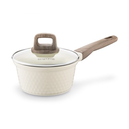 Rondel aluminiowy z powłoką ceramiczną na indukcję gaz kremowy 1,7L