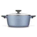 Garnek aluminiowy na indukcję gaz z pokrywką błękitny 6,6L 18948