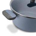 Garnek aluminiowy na indukcję gaz z pokrywką błękitny 6,6L 18950