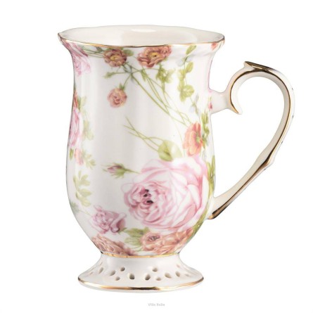 Kubek porcelanowy dekorowany złoty 300 ml Rose Garden