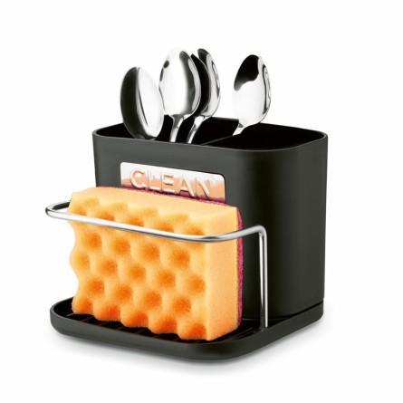 Ociekacz na sztućce czarny z podstawką 