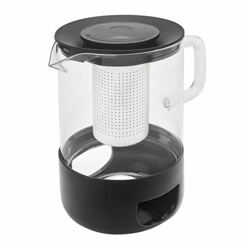 Dzbanek szklany do herbaty z podgrzewaczem 1L