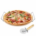 Kamień do pizzy ze stojakiem i radełkiem 33 cm 9838