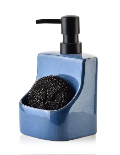 Ceramiczny dozownik na płyn do mycia niebieski 450 ml